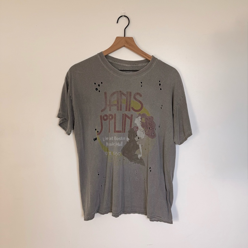 Gray Janis Joplin Graphic Tee